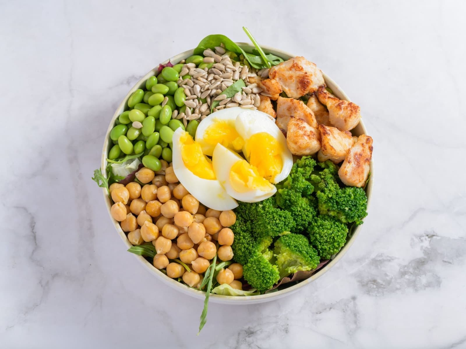 High Protein Chicken Bowl von oben