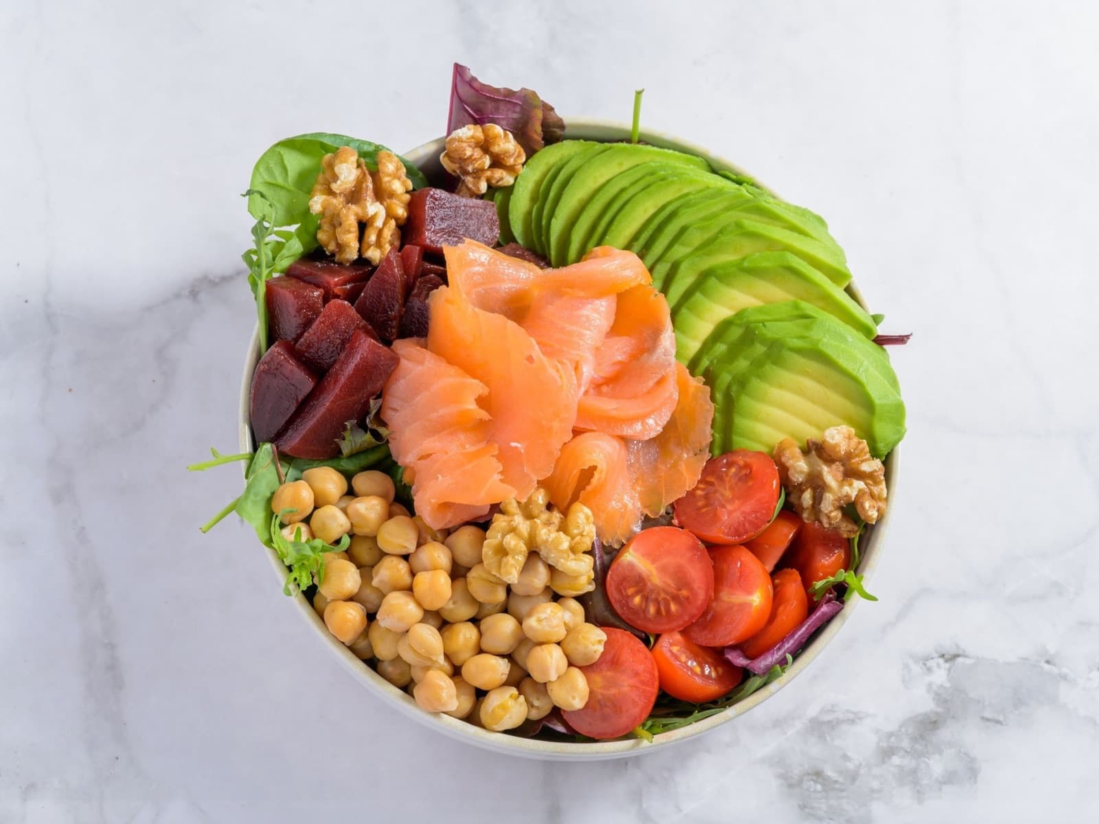 Omega-3 Salmon Bowl von oben